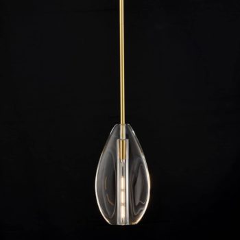 Modern Clear Crystal Pendant Light for Kitchen Island Gold Finish