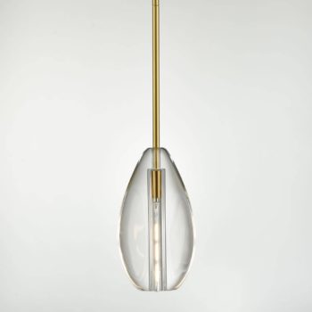 Modern Clear Crystal Pendant Light for Kitchen Island Gold Finish