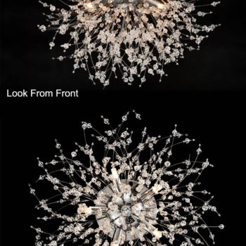 Modern Crystal Sputnik Ceiling Light 5-Light Firework Chrome