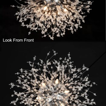 Modern Crystal Sputnik Ceiling Light 6-Light Chandelier Chrome