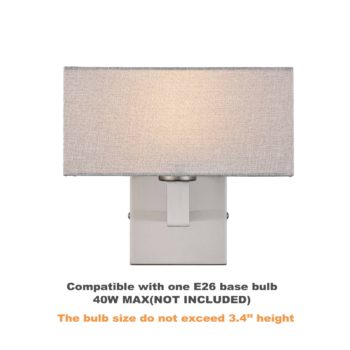 Set of 2 Modern Brushed Nickel with White Fabric Shade Wall Sconces for Bedroom 4