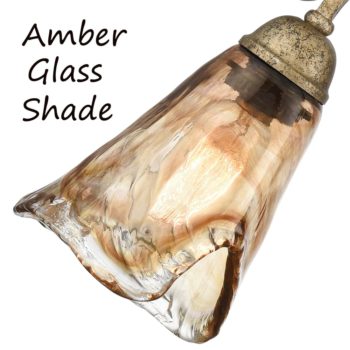 Bathroom Vintage Vanity Light Amber Glow Glass Shade 3 Light 3