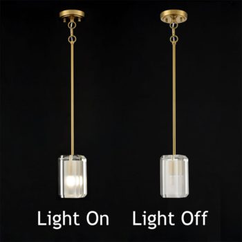 Crystal Pendant Light Fixture Adjustable Hanging Lamp