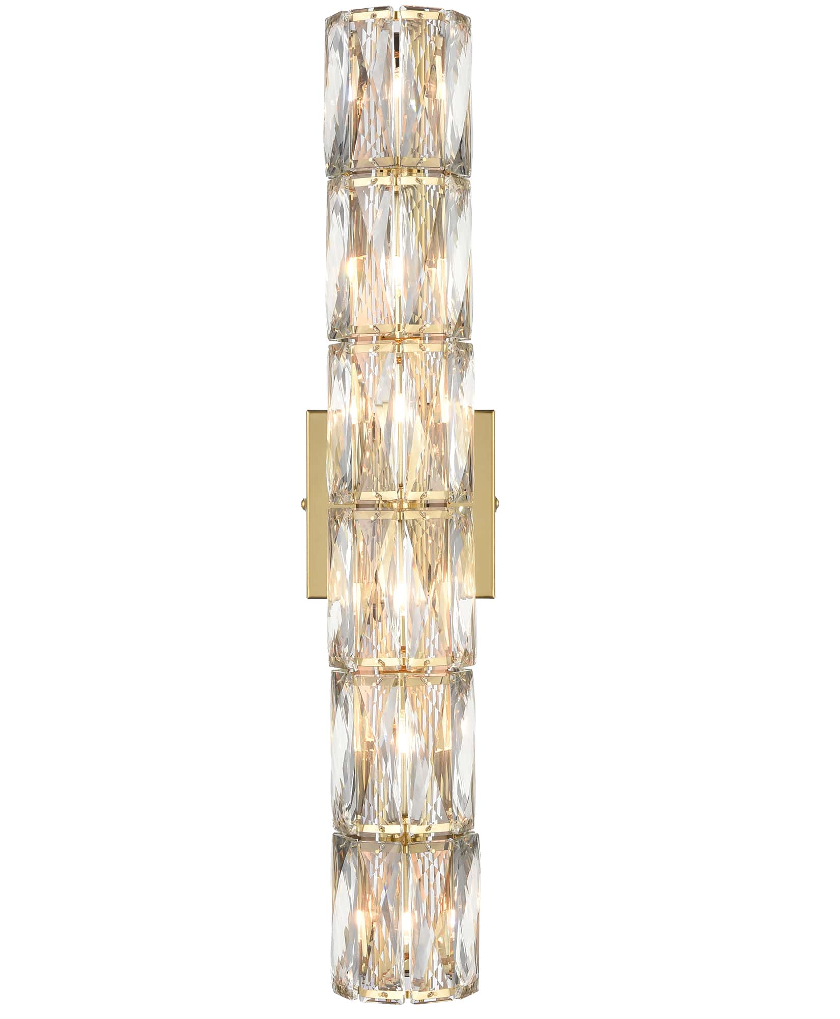 Gold Wall Sconces 6Light Crystal Wall Light Fixture Claxy