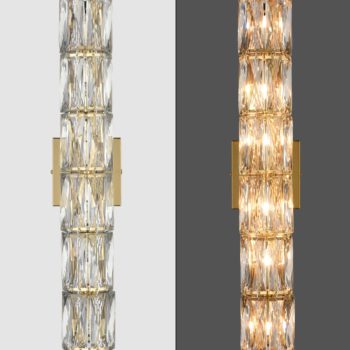 Gold Wall Sconce Modern 6-Light Crystal Light Bathroom Wall Lighting