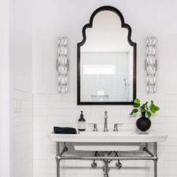 Modern Crystal Wall Sconce 6-Light Chrome Bathroom Wall Light Fixture