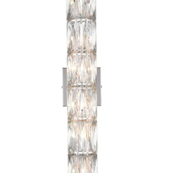 Modern Crystal Wall Sconce 6-Light Chrome Bathroom Wall Light Fixture