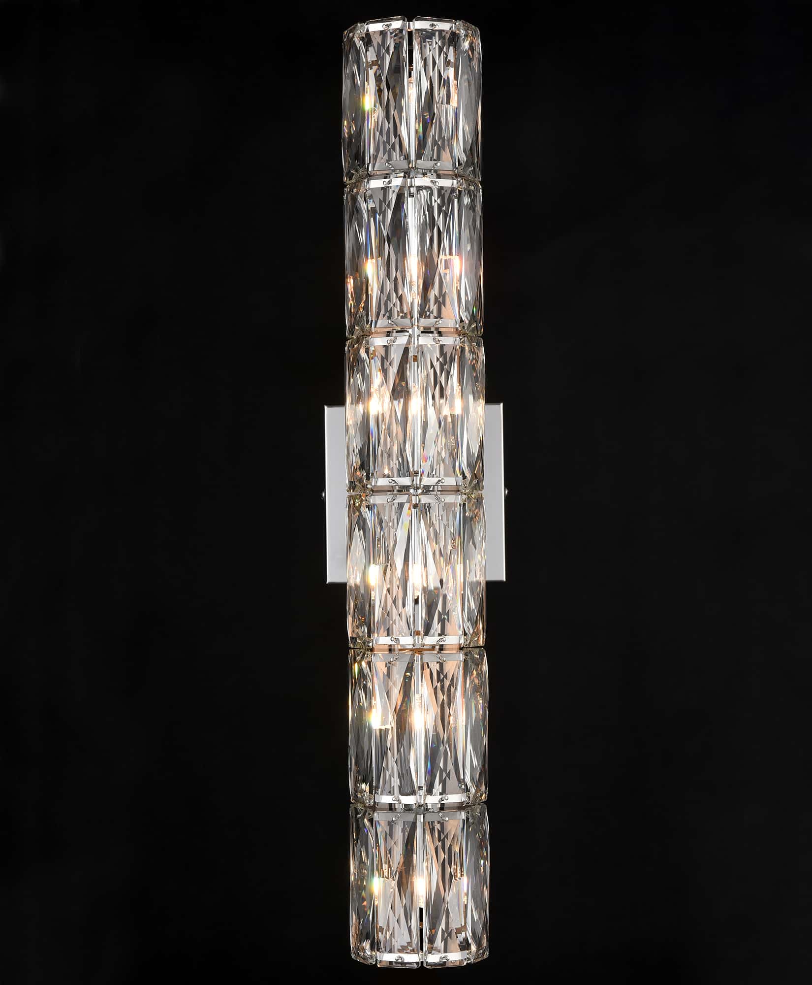 Chrome Wall Sconces 6 Lights Crystal Wall Lighting Claxy