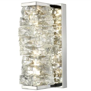 Modern LED Wall Lights Crystal Bathroom Fixtures, Chrome
