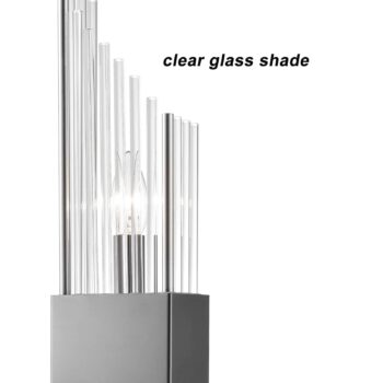 2 Light Modern Glass Wall Light Fixture Black Metal Finish Vanity Mirror Light Fixture Crystal Wall Sconce for Bathroom Set of 2 2 1