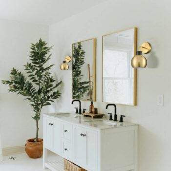 Mid Century Wall Sconce Gold Vanity Light Goble Wall Lighting Fixture for Bedroom Bathroom Living Room 8