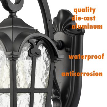 Outdoor Wall Light Fixture Black Waterproof Exterior Wall Lantern