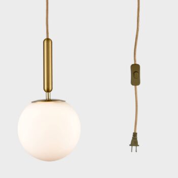 Mid Century Plug in Pendant Lighting with Cord 8 Inch