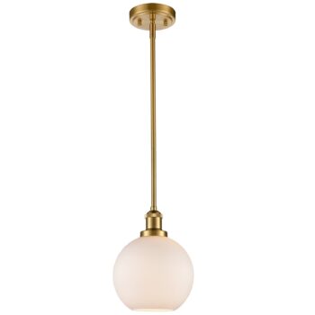 Milk Glass Globe Gold Pendant Light for Kitchen Rod-Hung