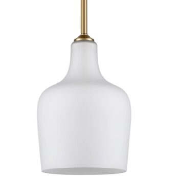 Modern Milk Glass Gold Pendant Light for Kitchen Rod-Hung