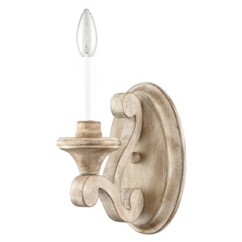 Farmhouse Wood Wall Sconce Candle Style, Antique White